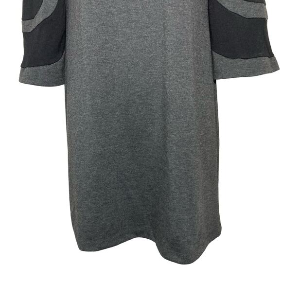 Boston Proper Muse Shift Mini Dress Mod Bell Sleeves Boat Neck A-Line Size 4 - Picture 4 of 16